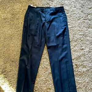 NWT Savane flat front, Performance dress pants. Blue 34x29